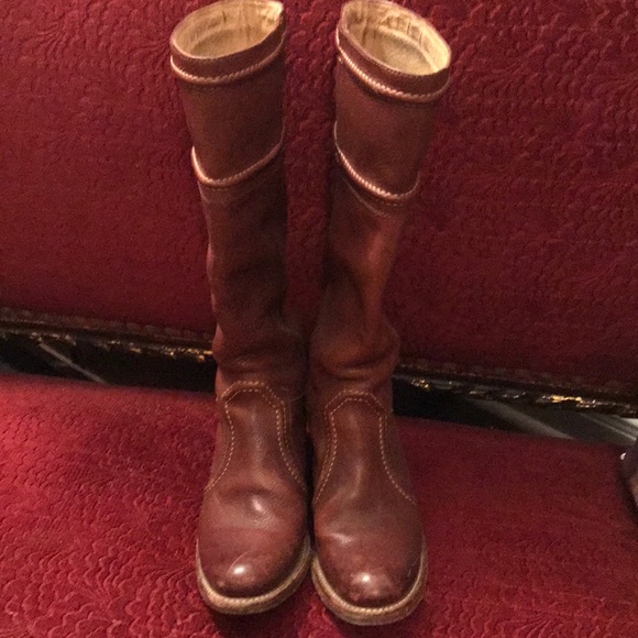FRYE Jane Tall Leather Boots in Cognac - Picture 3 of 8